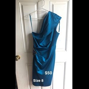 Blue formal prom dress